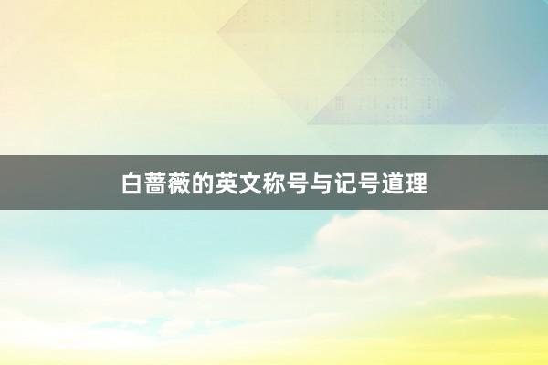 白蔷薇的英文称号与记号道理